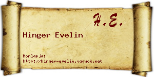 Hinger Evelin névjegykártya